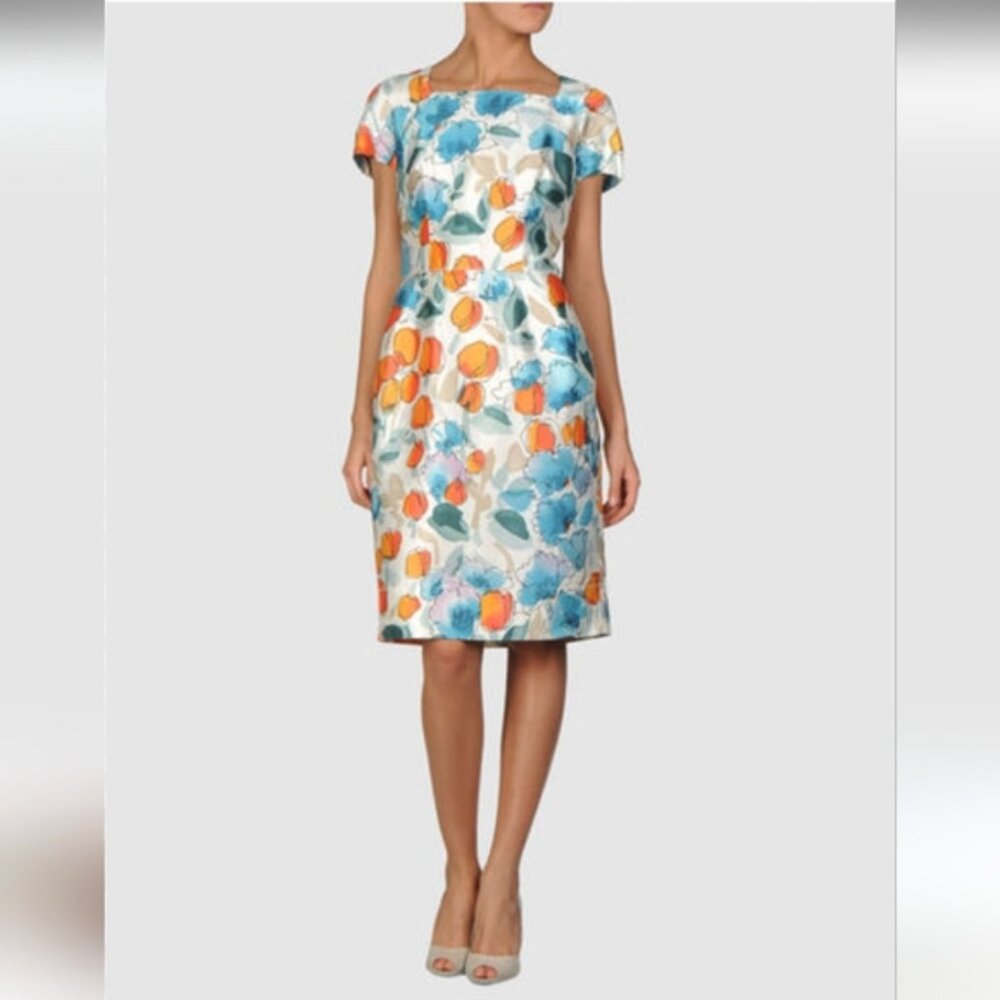VINTAGE DOLCE & GABBANA SILK WATERCOLOR KNEE LENGTH DRESS